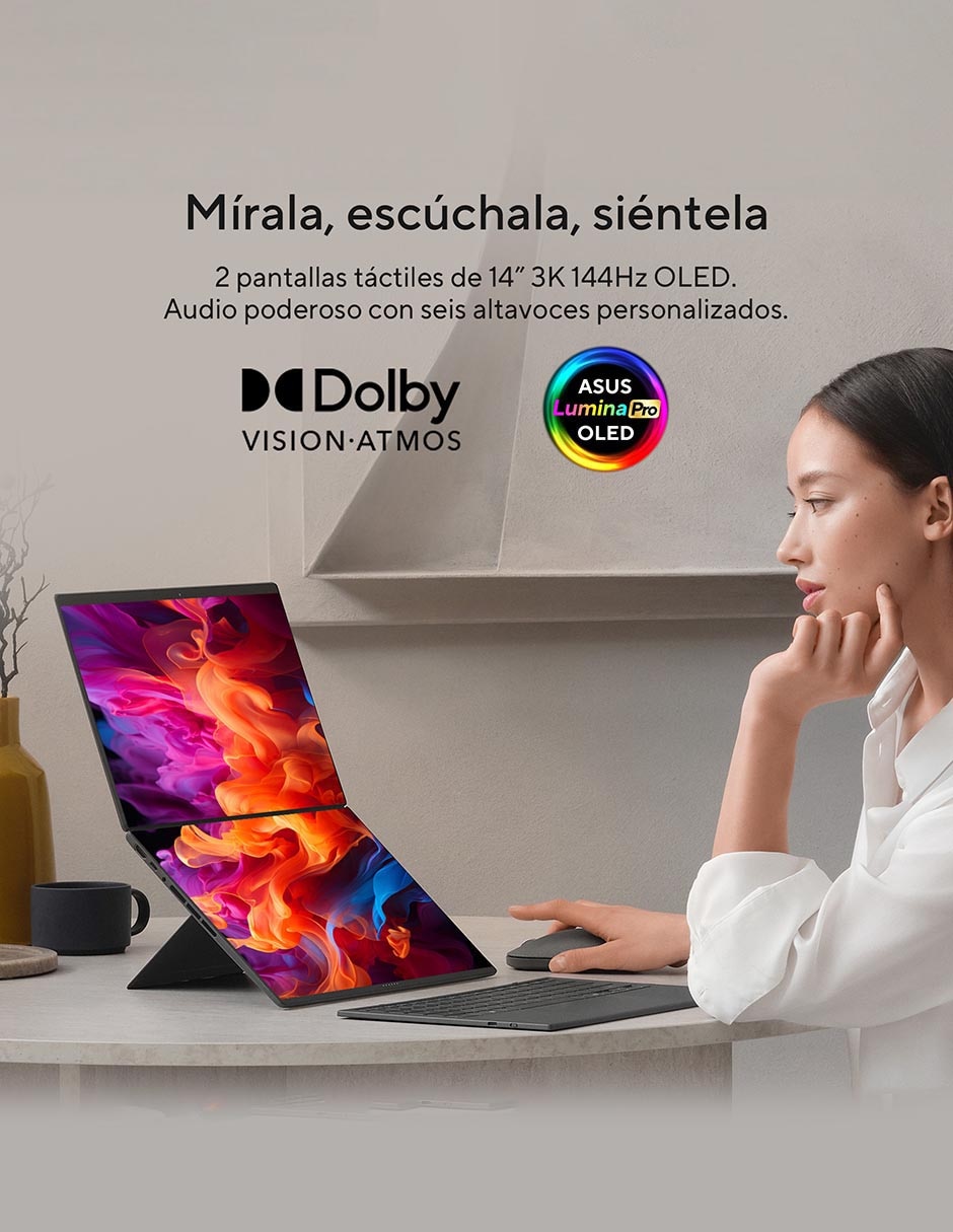Laptop 2 en 1 touch Asus UX8407AA-SN048W 14 pulgadas 3k intel core ultra 9 intel Arc 32 GB RAM 1 TB SSD
