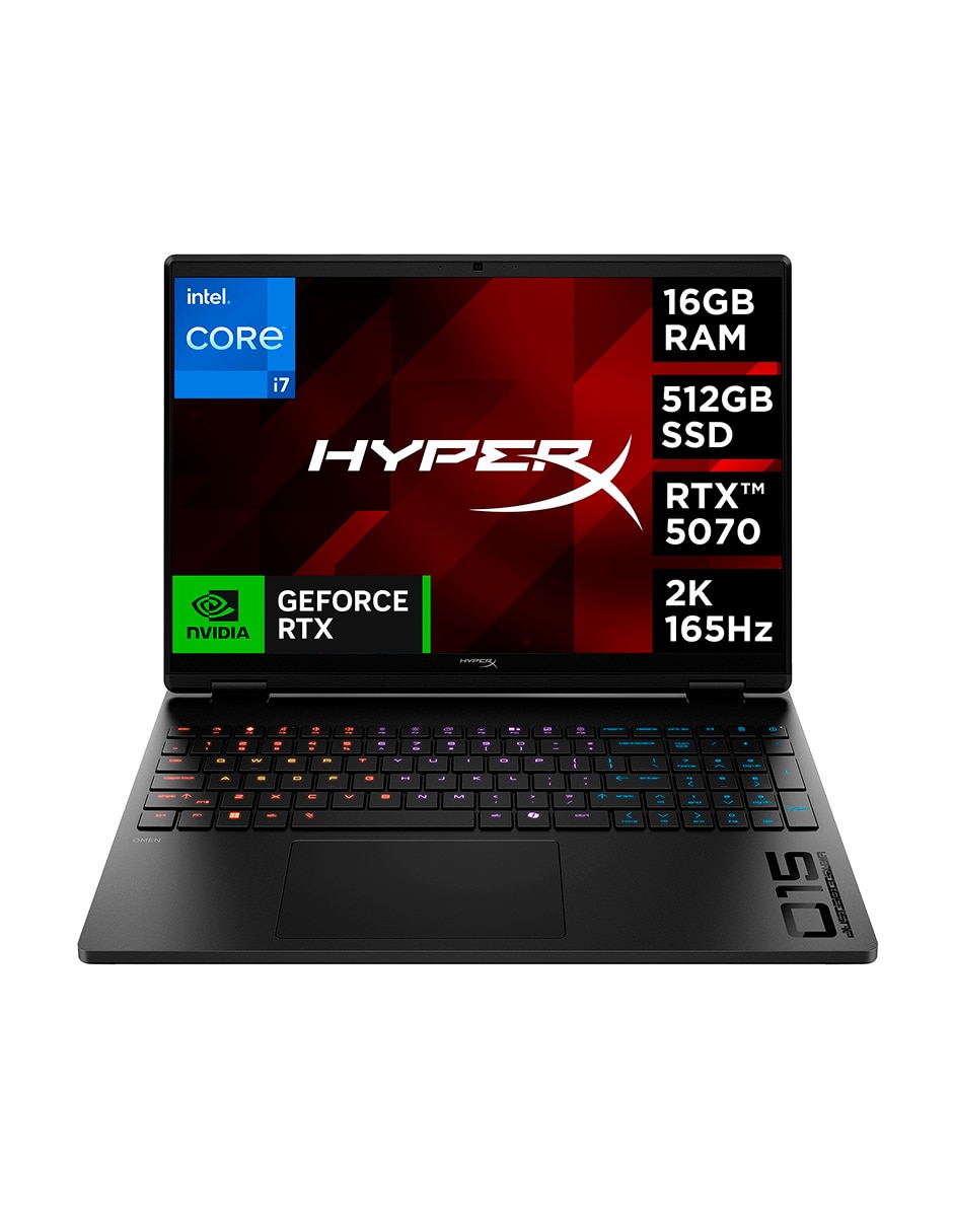 Computadora HP Hyperx Omen Gaming Laptop 15-GA0009LA 15.3 pulgadas 2K Intel Core i7 NVIDIA GeForce RTX 5070 16 GB RAM 512 GB SSD