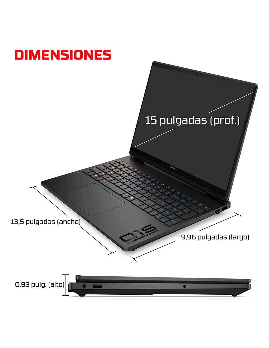 Computadora HP Hyperx Omen Gaming Laptop 15-GA0009LA 15.3 pulgadas 2K Intel Core i7 NVIDIA GeForce RTX 5070 16 GB RAM 512 GB SSD