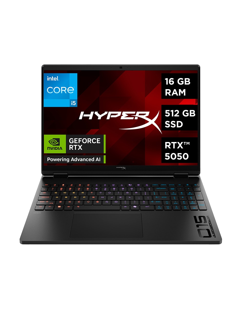 Laptop gamer Hyperx Omen Gaming laptop pc 15-ga0007la 15.3 pulgadas 2k intel core i5 Nvidia Geforce Rtx 5050 16 Gb RAM 512 Gb Ssd 1