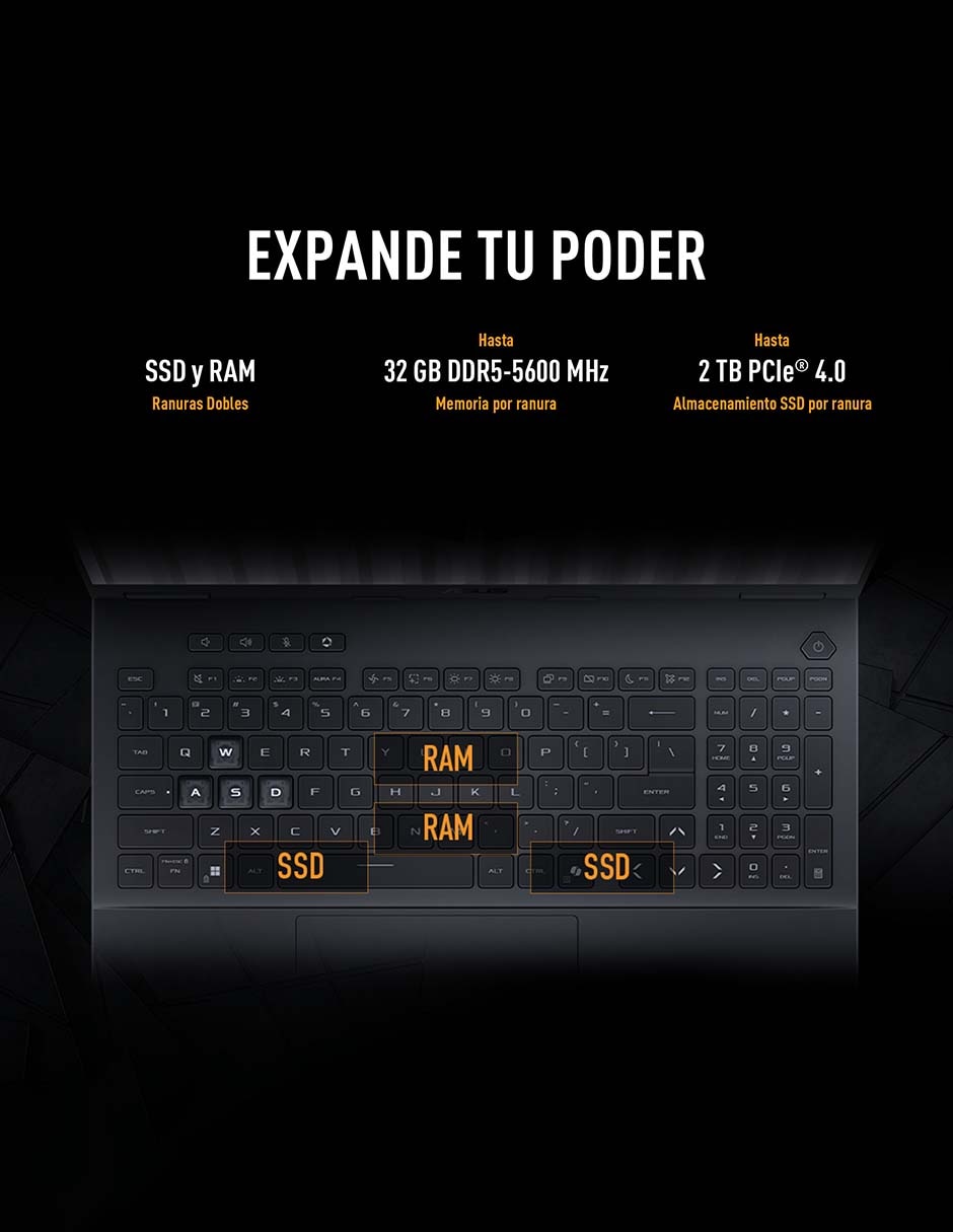 Laptop gamer ASUS TUF Gaming F16 16 pulgadas Full HD+ Intel Core i5 14450HX NVIDIA GeForce RTX 5050 16 GB RAM 512 GB SSD 4