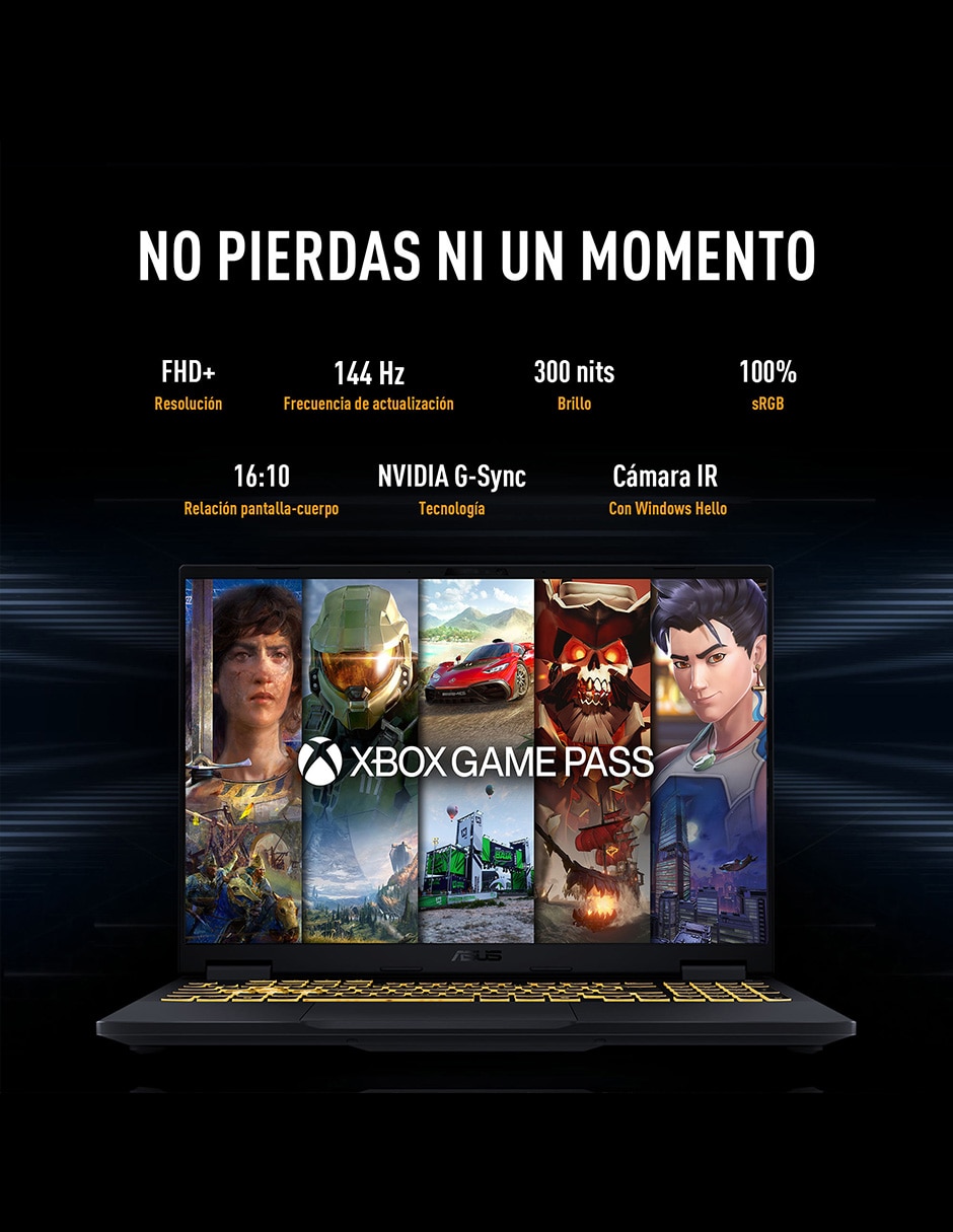 Laptop gamer ASUS TUF Gaming F16 16 pulgadas Full HD+ Intel Core i5 14450HX NVIDIA GeForce RTX 5050 16 GB RAM 512 GB SSD 9