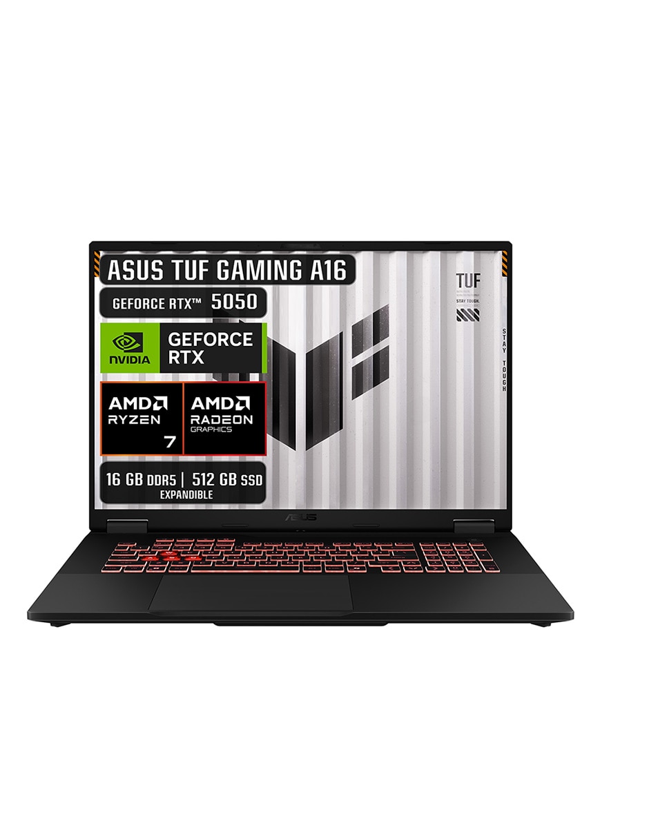 Computadora Tuf Gaming A16 16 pulgadas Full HD+ AMD Ryzen 7 260 NVIDIA GeForce RTX 5050 16 GB RAM 512 GB SSD 1