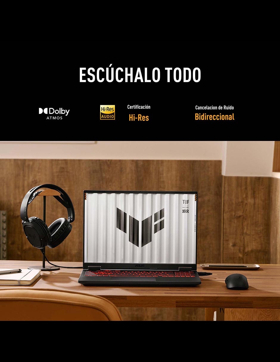 Computadora Tuf Gaming A16 16 pulgadas Full HD+ AMD Ryzen 7 260 NVIDIA GeForce RTX 5050 16 GB RAM 512 GB SSD 7