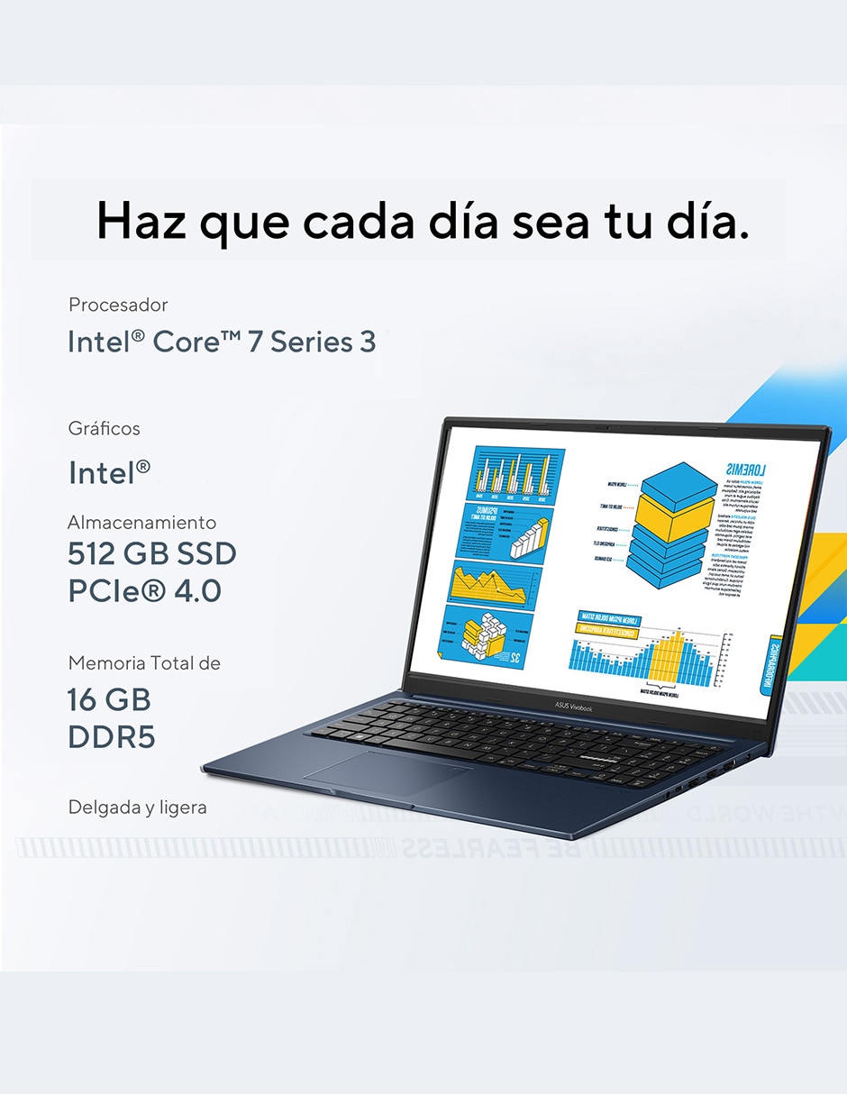 Computadora touch Vivobook 15 15.6 pulgadas Full HD Intel core 7 Integradas 16 GB RAM 512 GB SSD 10