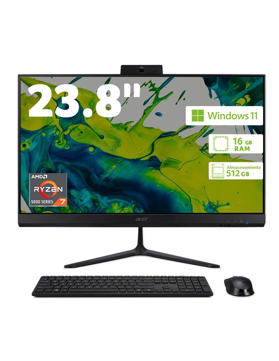 Computadora all in one C24-2G-MR17 23.8 pulgadas Full HD AMD Ryzen 7 AMD Radeon Graphics 16 GB ram 512 GB SSD 1