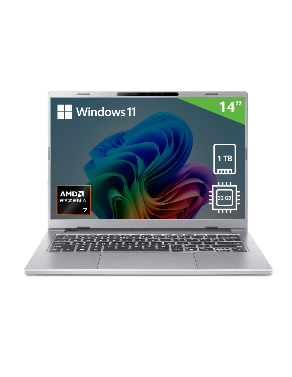 Laptop touch A14-61MT-R9KX 14 pulgadas WUXGA AMD Ryzen AI 7 350 AMD Radeon Graphics 32 GB RAM 1 TB SSD 1
