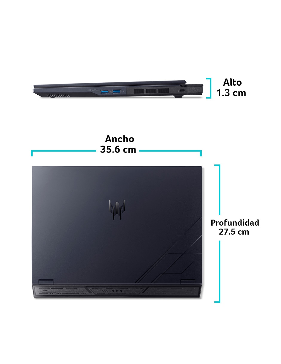 Laptop gamer Acer PHN16-73-97ME 16 pulgadas WQXGA Intel core ultra 9 NVIDIA GeForce RTX 5070 64 GB RAM 2 TB SSD