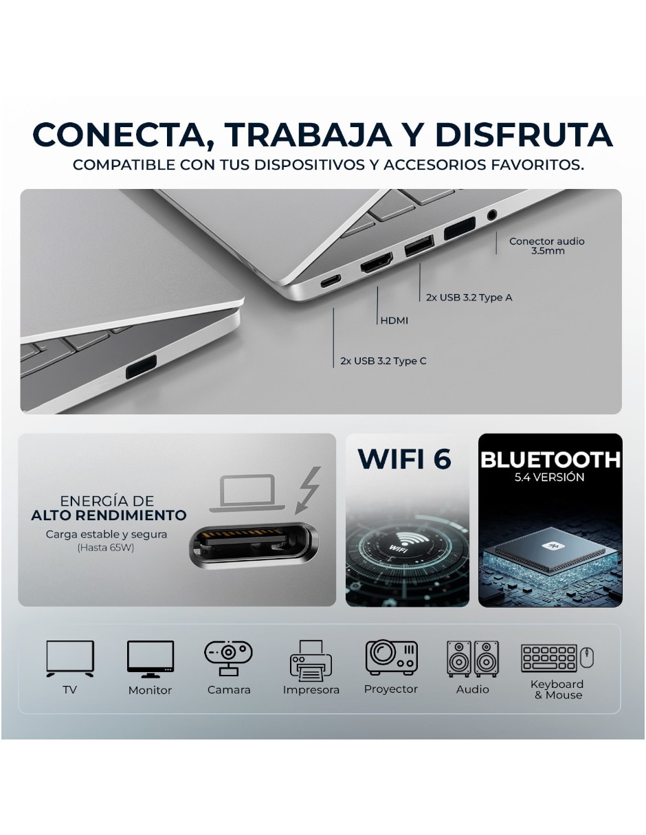 Laptop Touch P-C42C9UARABA-G 16 pulgadas WUXGA AMD Ryzen AI 7 350 Integradas 16 GB RAM 1 TB Reacondicionado 7