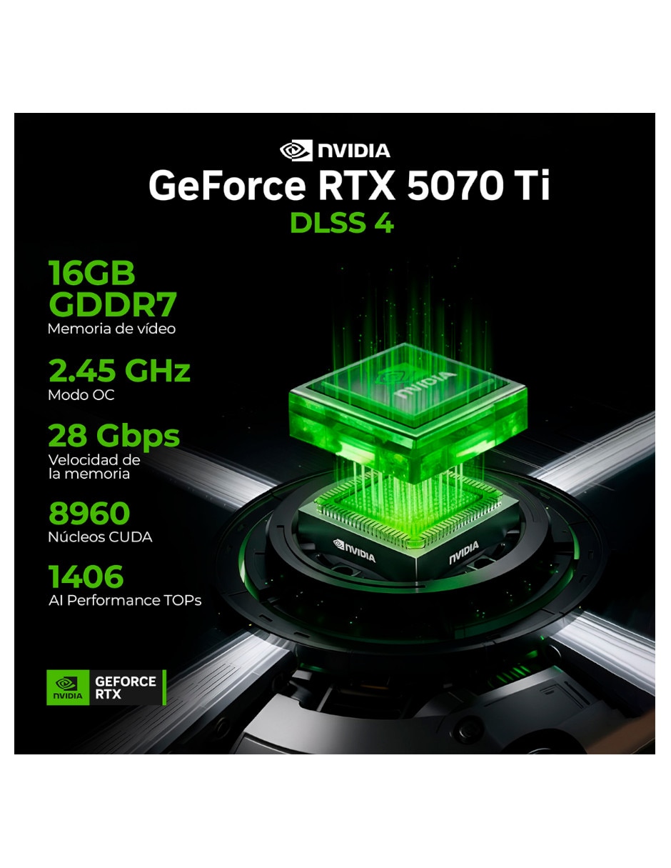 Computadora gamer intel core ultra 9 nvidia geforce rtx 5070 ti 32 gb ram 1 tb