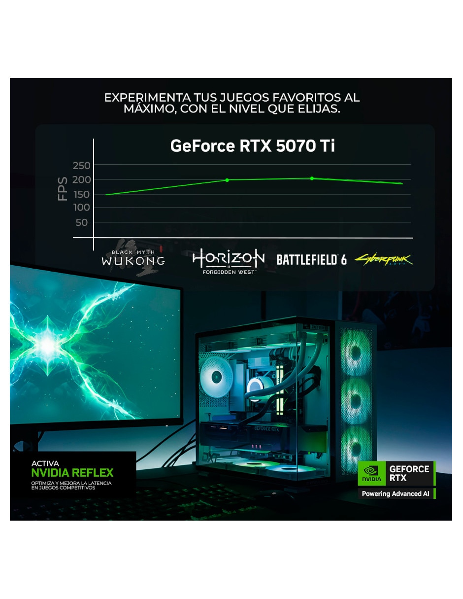Computadora gamer intel core ultra 9 nvidia geforce rtx 5070 ti 32 gb ram 1 tb 7