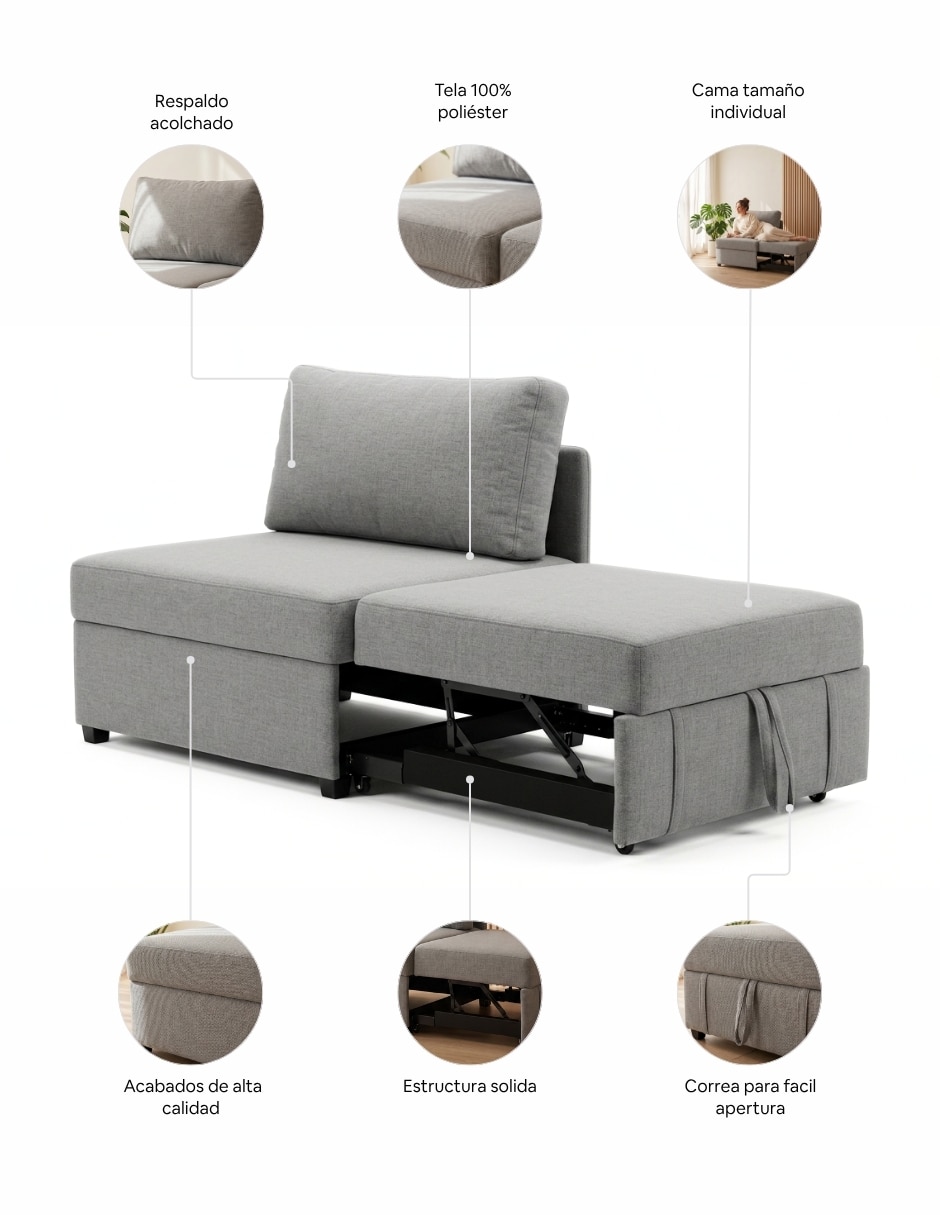 Sofá cama Marlon de madera pino 5