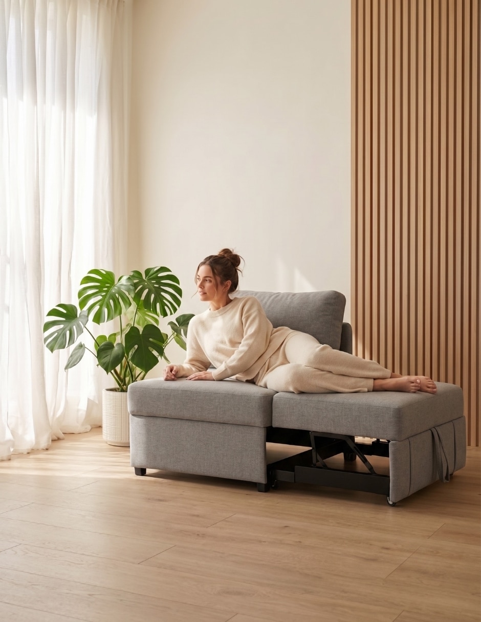 Sofá cama Marlon de madera pino