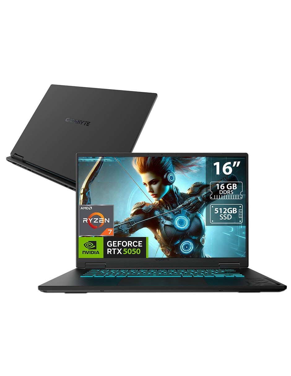 Laptop gamer A16 16 pulgadas WUXGA AMD Ryzen 7 NVIDIA GeForce RTX 5050 16 GB RAM 512 GB SSD