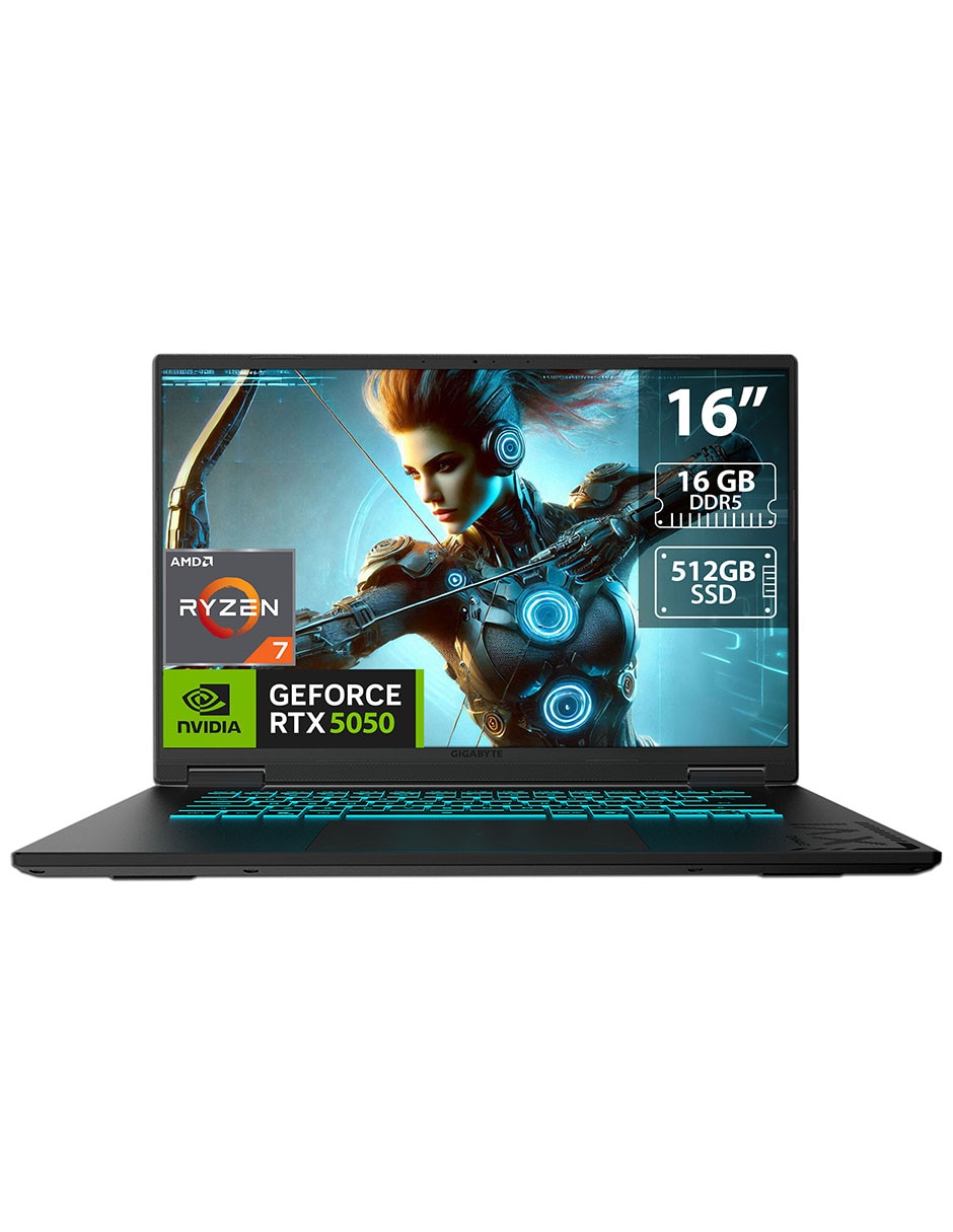 Laptop gamer A16 16 pulgadas WUXGA AMD Ryzen 7 NVIDIA GeForce RTX 5050 16 GB RAM 512 GB SSD 5
