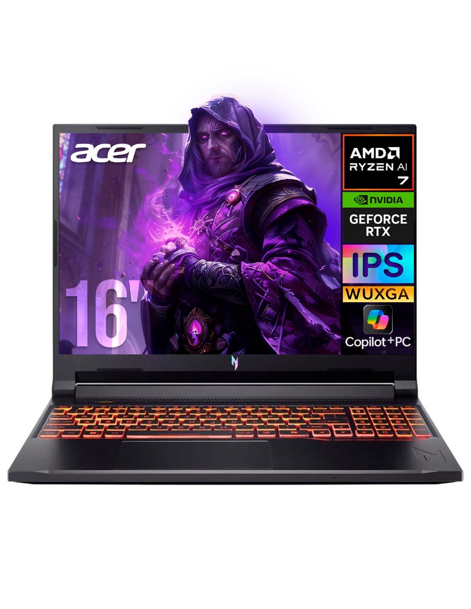 Laptop gamer NH.U25AA.001 16 pulgadas WUXGA AMD Ryzen AI 7 350 NVIDIA GeForce RTX 5060 16 GB RAM 1 TB