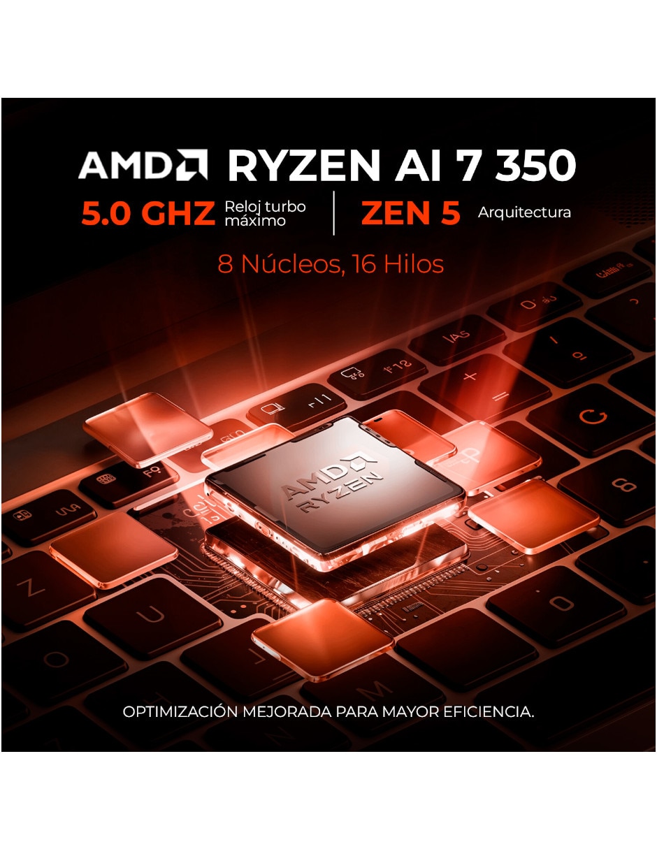 Laptop gamer NH.U25AA.001 16 pulgadas WUXGA AMD Ryzen AI 7 350 NVIDIA GeForce RTX 5060 16 GB RAM 1 TB 7
