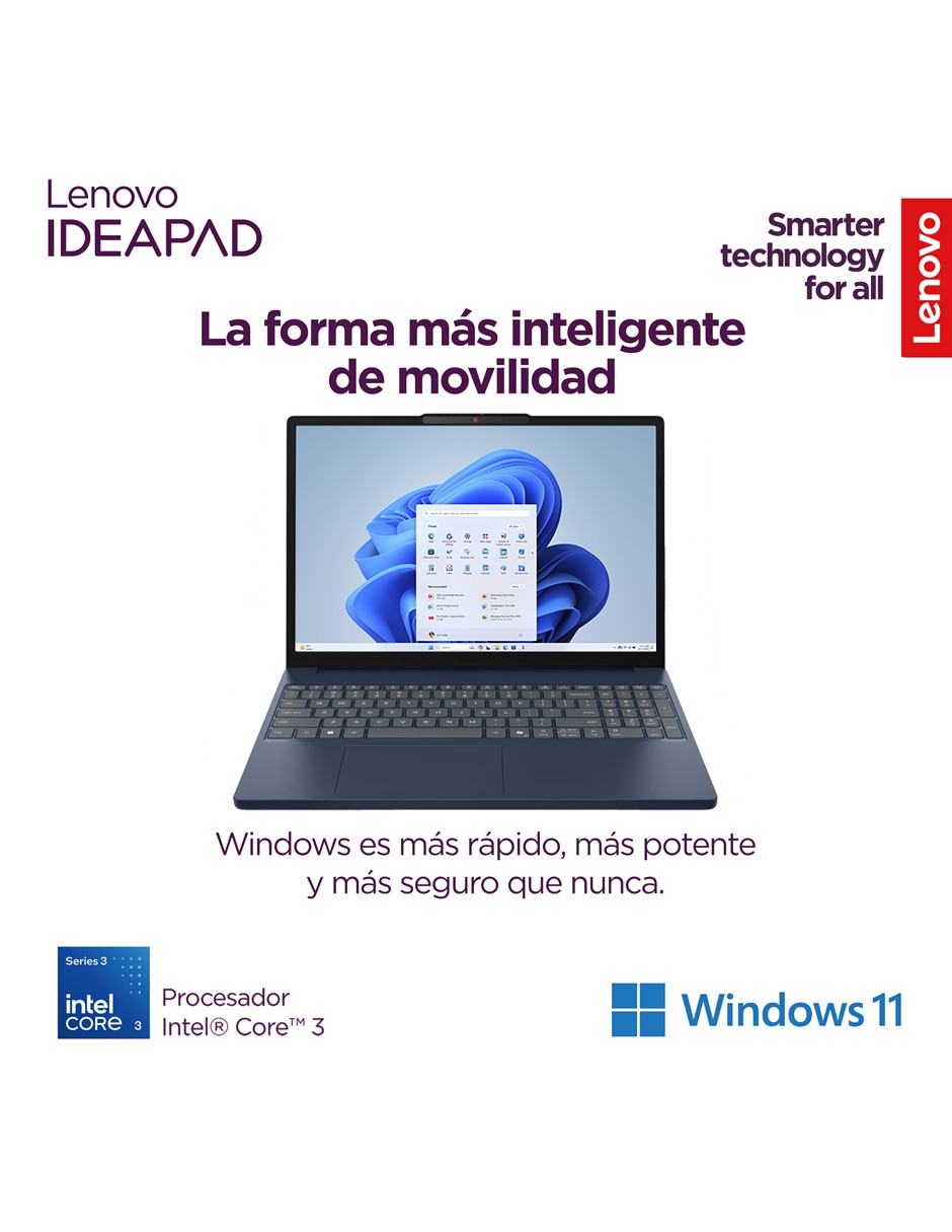 Laptop touch 83RR00Q3LS 15.3 pulgadas WUXGA Intel core 3 Integradas 8 GB RAM 512 GB 9