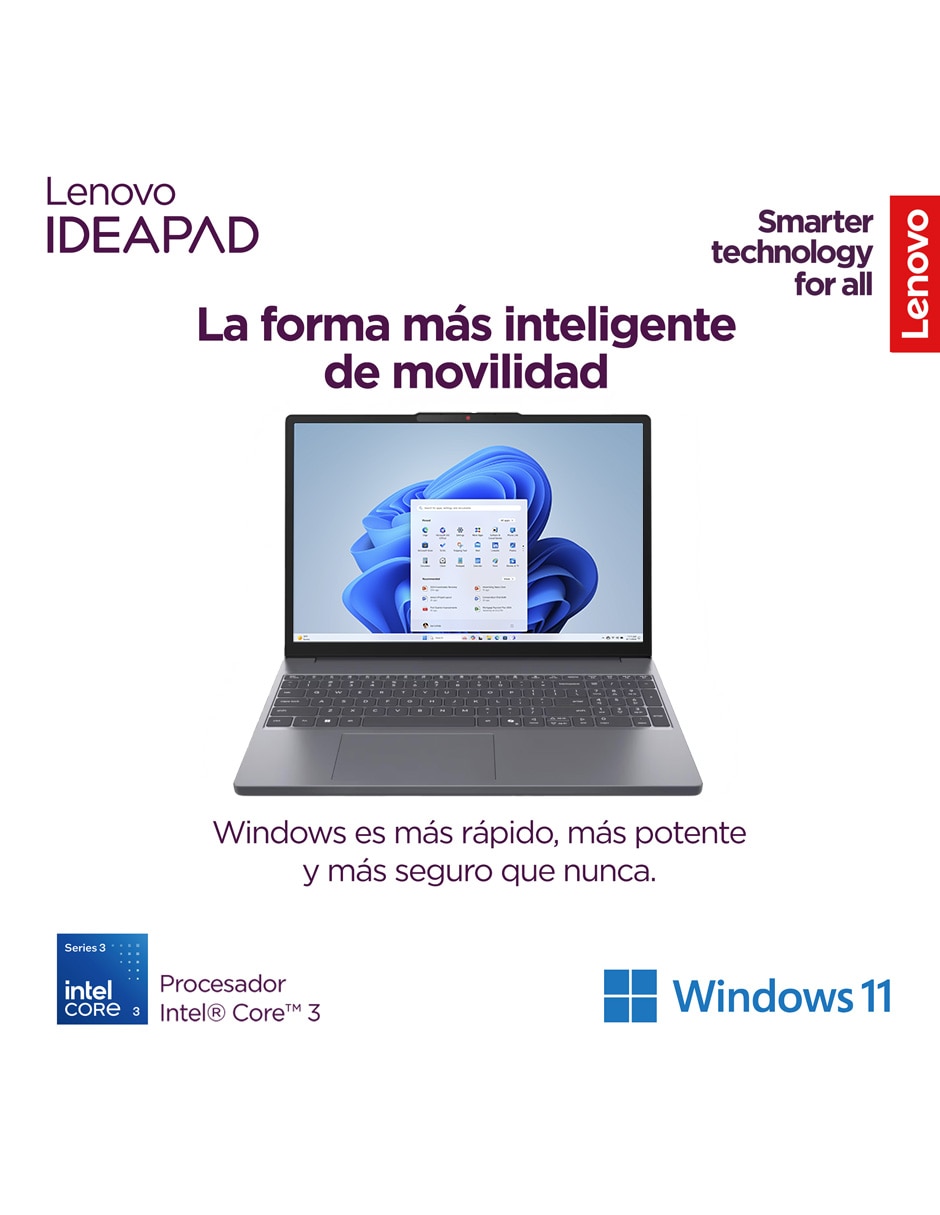 Laptop touch 83RR00Q4LS 15.3 pulgadas WUXGA Intel core 3 Integradas 8 GB RAM 512 GB 9