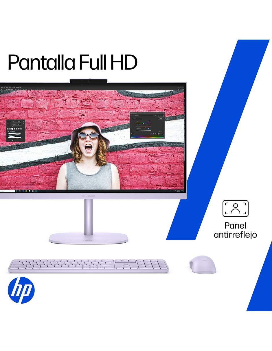 Computadora all in one OmniStudio Desktop 24- CU0035LA PC 24 pulgadas Full HD Intel Core 3 100U Integradas 8 GB RAM 512 GB 9