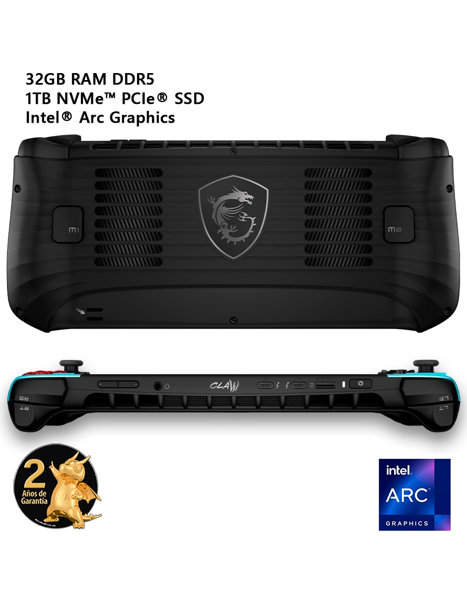 Laptop gamer touch claw 8 ai+ a2vm glacier blue edition-256mx 8.8 pulgadas full hd intel core ultra 7 258v intel arc 32 gb ram 1 tb 4