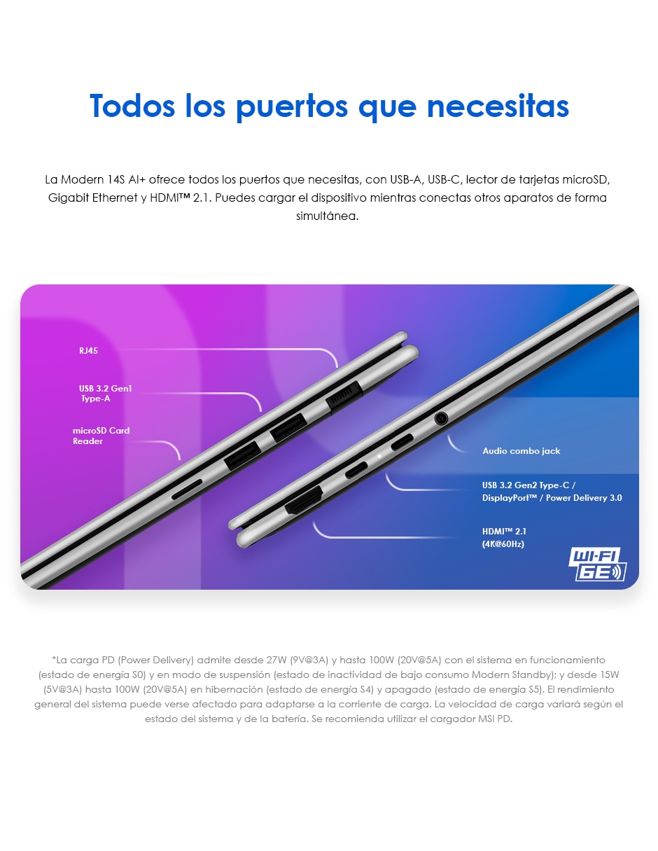 Laptop Modern 14S AI+ G3MG-066MX 14 pulgadas Full HD+ Intel core ultra 5 Integradas 8 GB RAM 512 GB 7