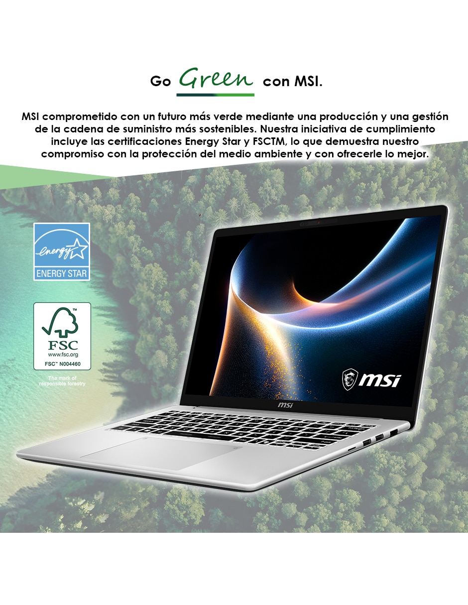 Laptop light Modern 14S AI+ G3MG-065MX 14 pulgadas Full HD+ Intel core ultra 7 Integradas 16 GB RAM 512 GB 8
