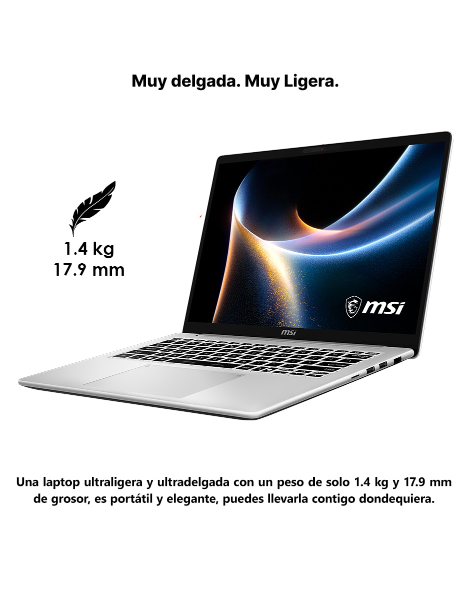 Laptop light Modern 14S AI+ G3MG-065MX 14 pulgadas Full HD+ Intel core ultra 7 Integradas 16 GB RAM 512 GB 3