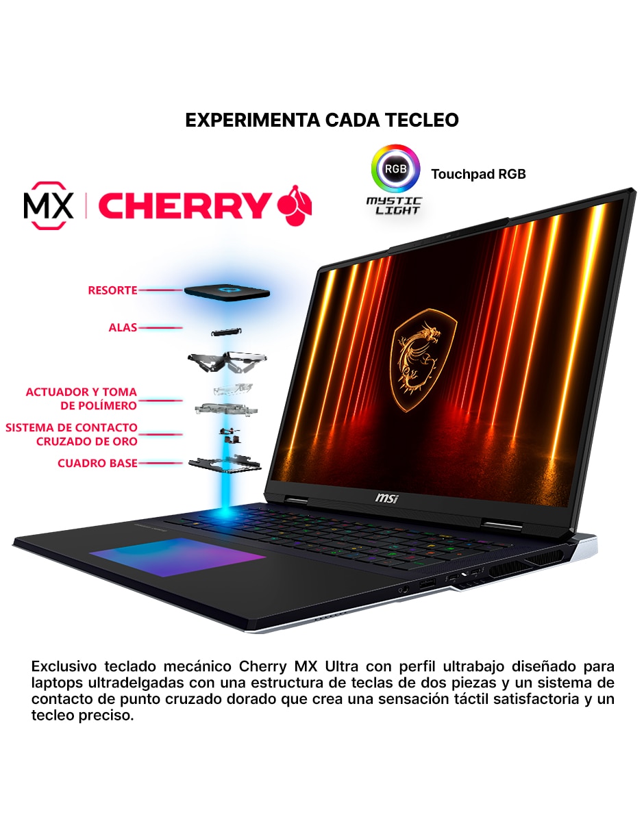 Laptop gamer titan 18 hx a2wj-1428mxy 18 pulgadas uhd+ intel core ultra 9 nvidia geforce rtx 5090 64 gb ram 2 tb 7