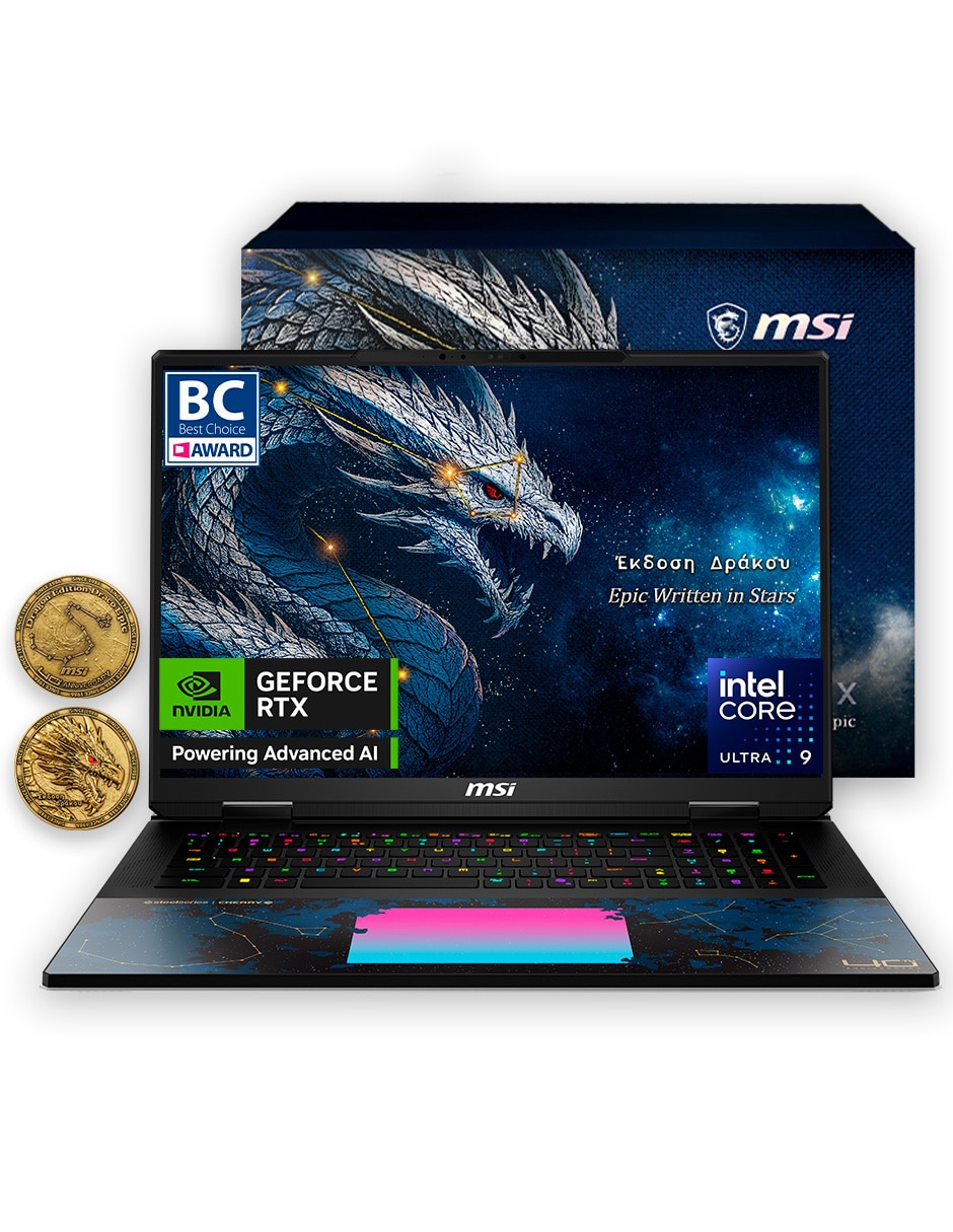 Laptop gamer titan 18 hx dragon edition draco epic a2wj-1429mxy 18 pulgadas uhd+ intel core ultra 9 nvidia geforce rtx 5090 64 gb ram 4 tb