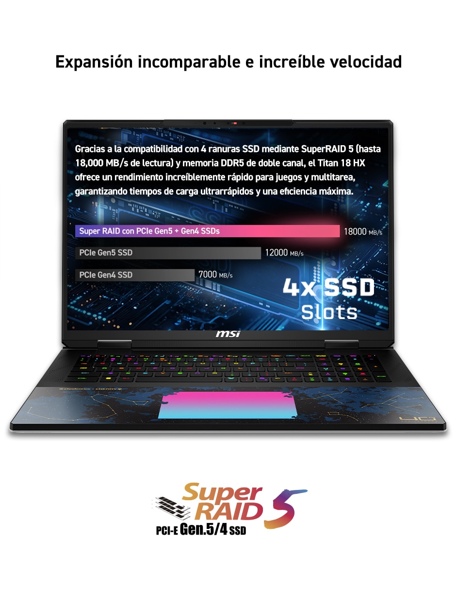 Laptop gamer titan 18 hx dragon edition draco epic a2wj-1429mxy 18 pulgadas uhd+ intel core ultra 9 nvidia geforce rtx 5090 64 gb ram 4 tb 8