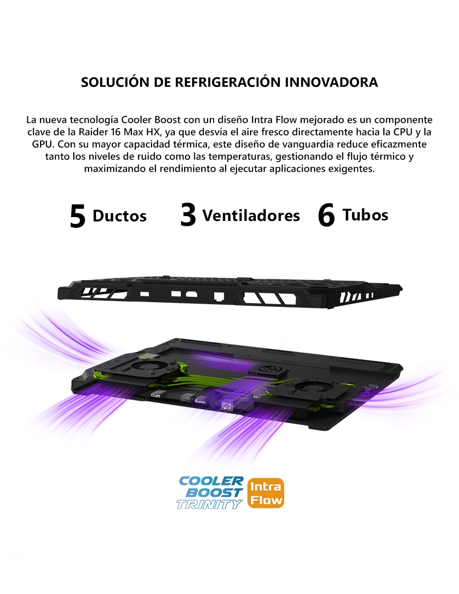 Laptop gamer raider 16 max hx b2wi-269mx 16 pulgadas qhd+ intel core ultra 9 nvidia geforce rtx 5080 32 gb ram 1 tb 9