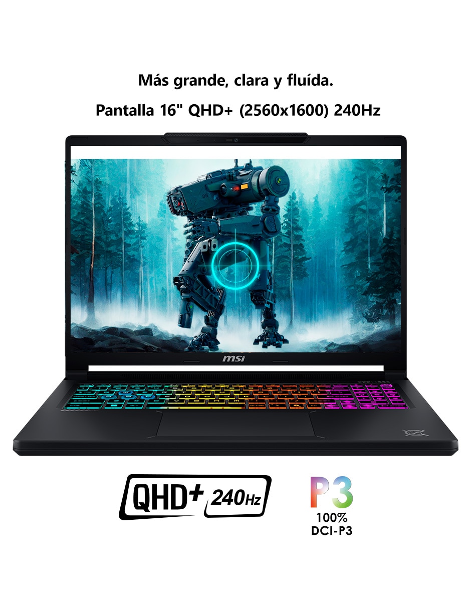 Laptop gamer crosshair a16 hx e8wgk-048mx 16 pulgadas qhd+ amd ryzen 9 8940hx nvidia geforce rtx 5070 16 gb ram 1 tb 2