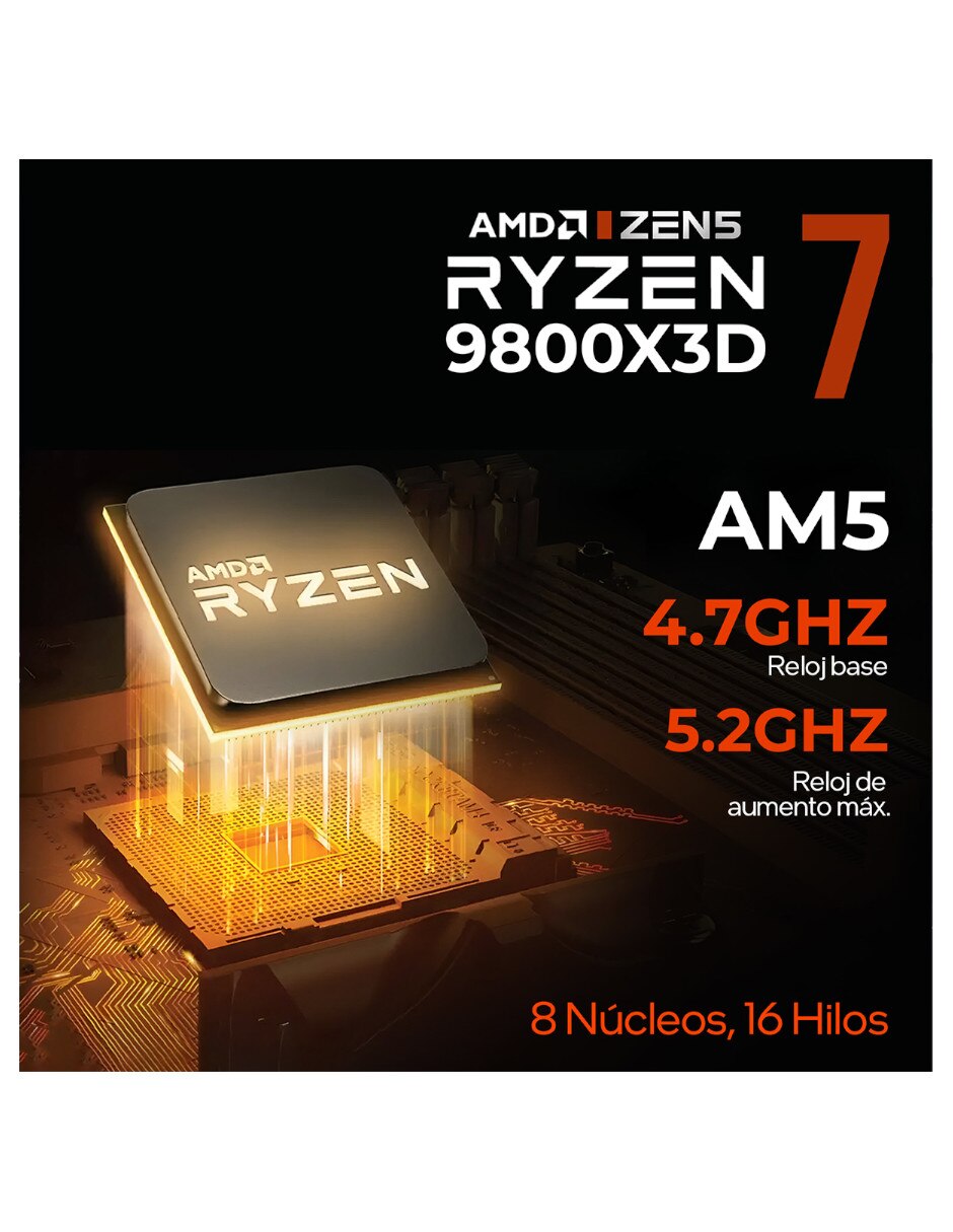 Computadora gamer 27 pulgadas full hd amd ryzen 7 nvidia geforce rtx 5060 ti 16 gb ram 1 tb 9