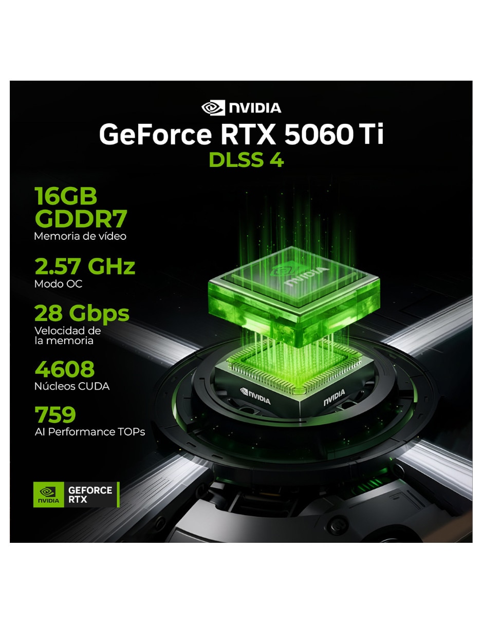 Computadora gamer 27 pulgadas full hd amd ryzen 7 nvidia geforce rtx 5060 ti 16 gb ram 1 tb