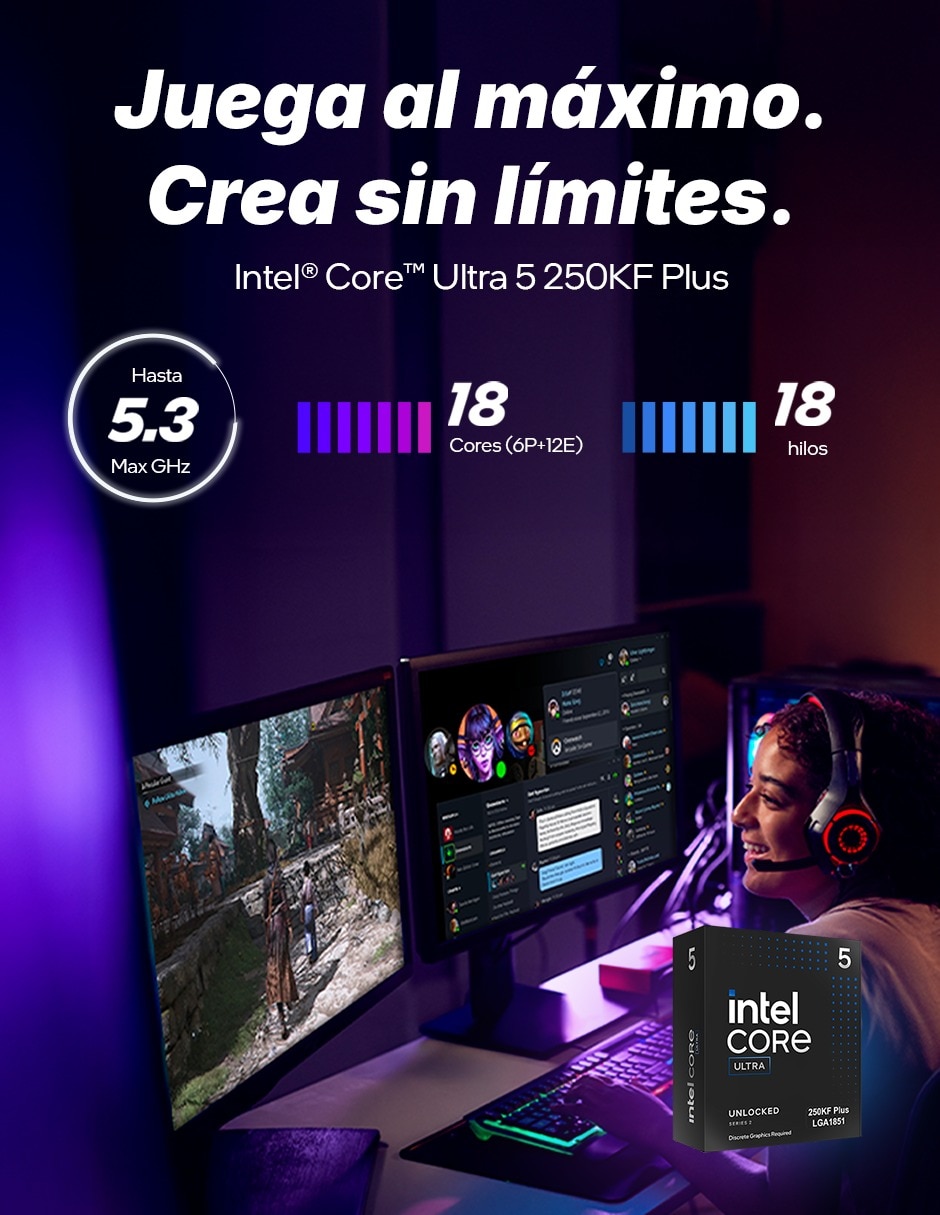 Computadora gamer ypiel25kfc560p2u intel core ultra 5 nvidia geforce rtx 5060 32 gb ram 2 tb
