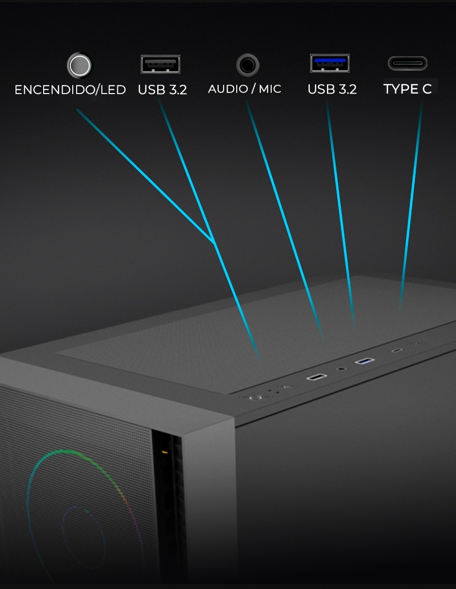 Computadora gamer ypiel25kfc560p2u intel core ultra 5 nvidia geforce rtx 5060 32 gb ram 2 tb