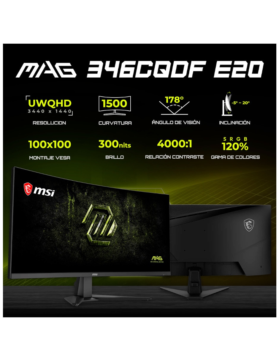 Monitor gamer MAG 346CQDF E20 VA UWQHD 34 pulgadas MAG 346CQDF E20 3