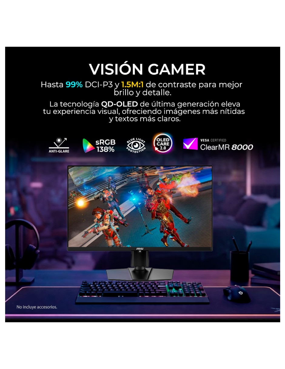 Monitor gamer MAG 272QP QD-OLED X24 QD-OLED WQHD 27 pulgadas MAG 272QP QD OLED X24 6