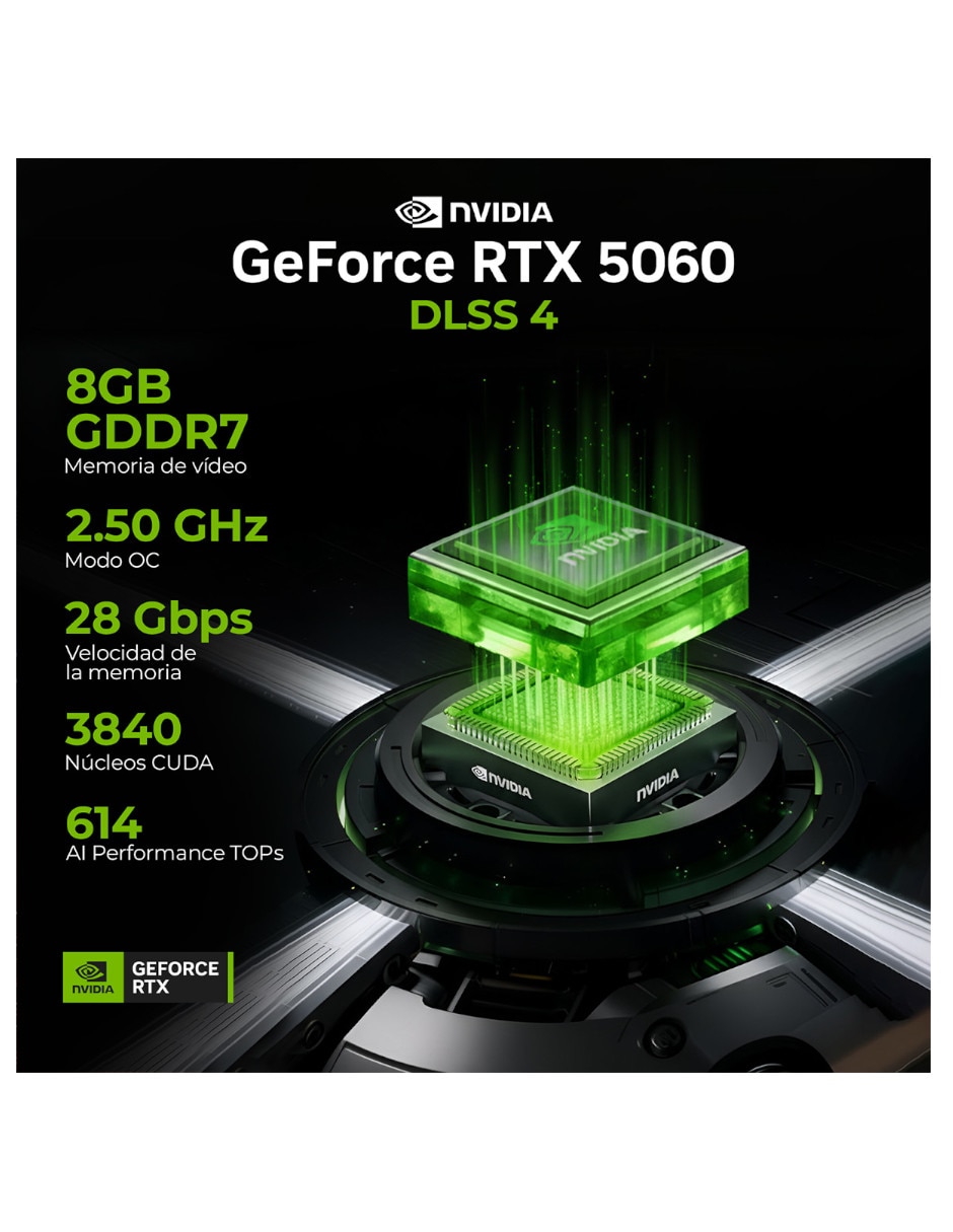Computadora gamer AMD Ryzen 7 NVIDIA GeForce RTX 5060 32 GB RAM 1 TB SSD