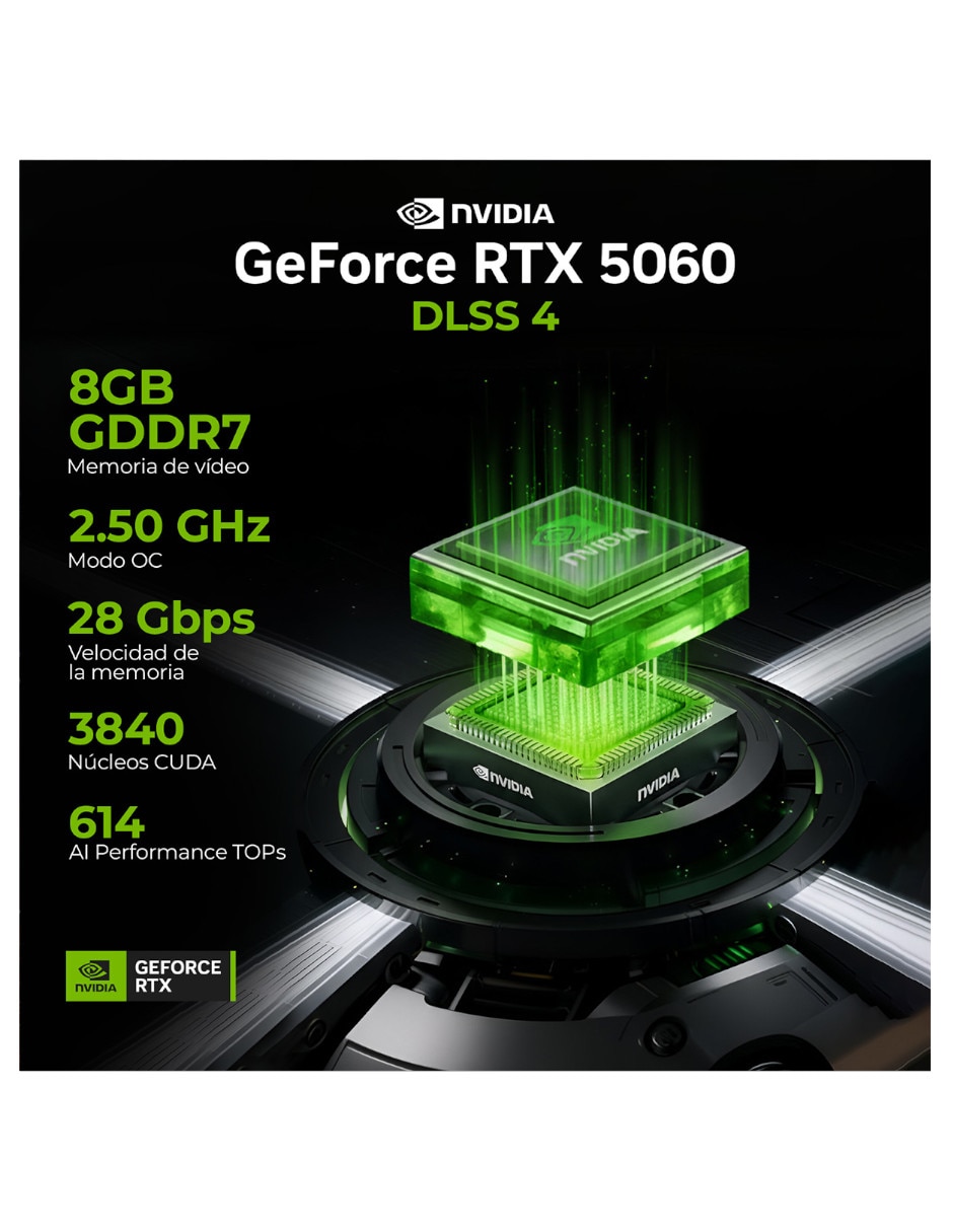 Computadora gamer 31.5 pulgadas Full HD AMD Ryzen 7 NVIDIA GeForce RTX 5060 32 GB RAM 1 TB SSD