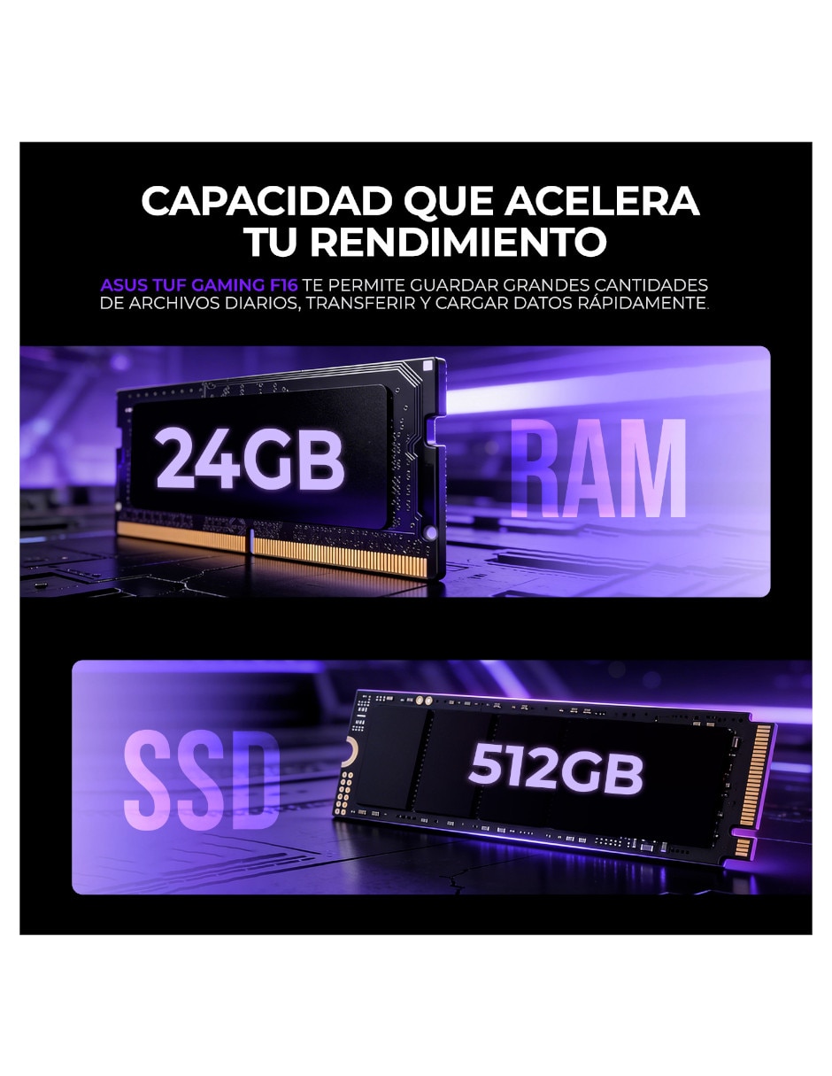 Laptop gamer fx607vjb-3050C524512 16 pulgadas full hd+ Intel core 5 nvidia geforce rtx 3050 24 gb ram 512 gb 5