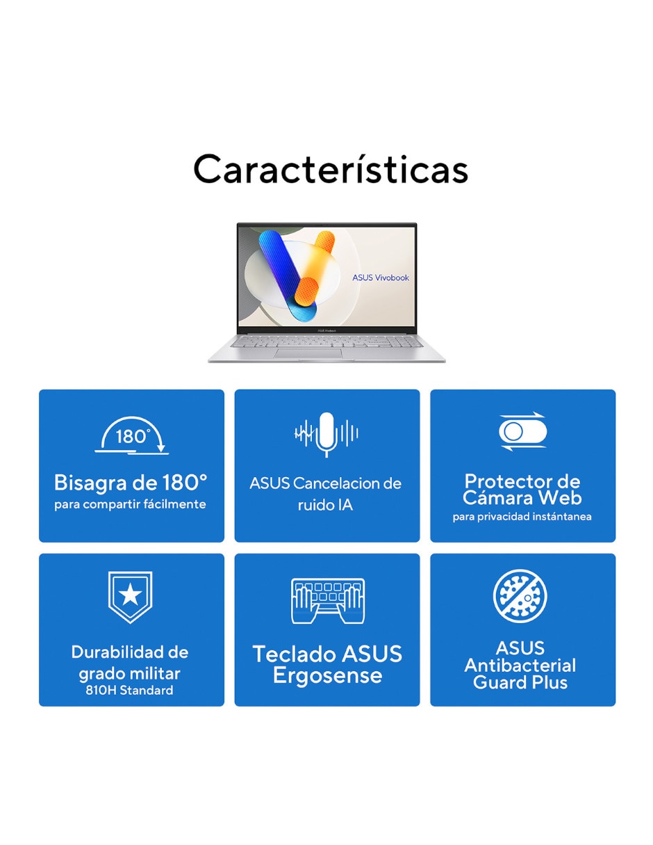 Laptop x1504va-c724512 15.6 pulgadas full hd Intel core 7 Integradas 24 gb ram 512 gb 9