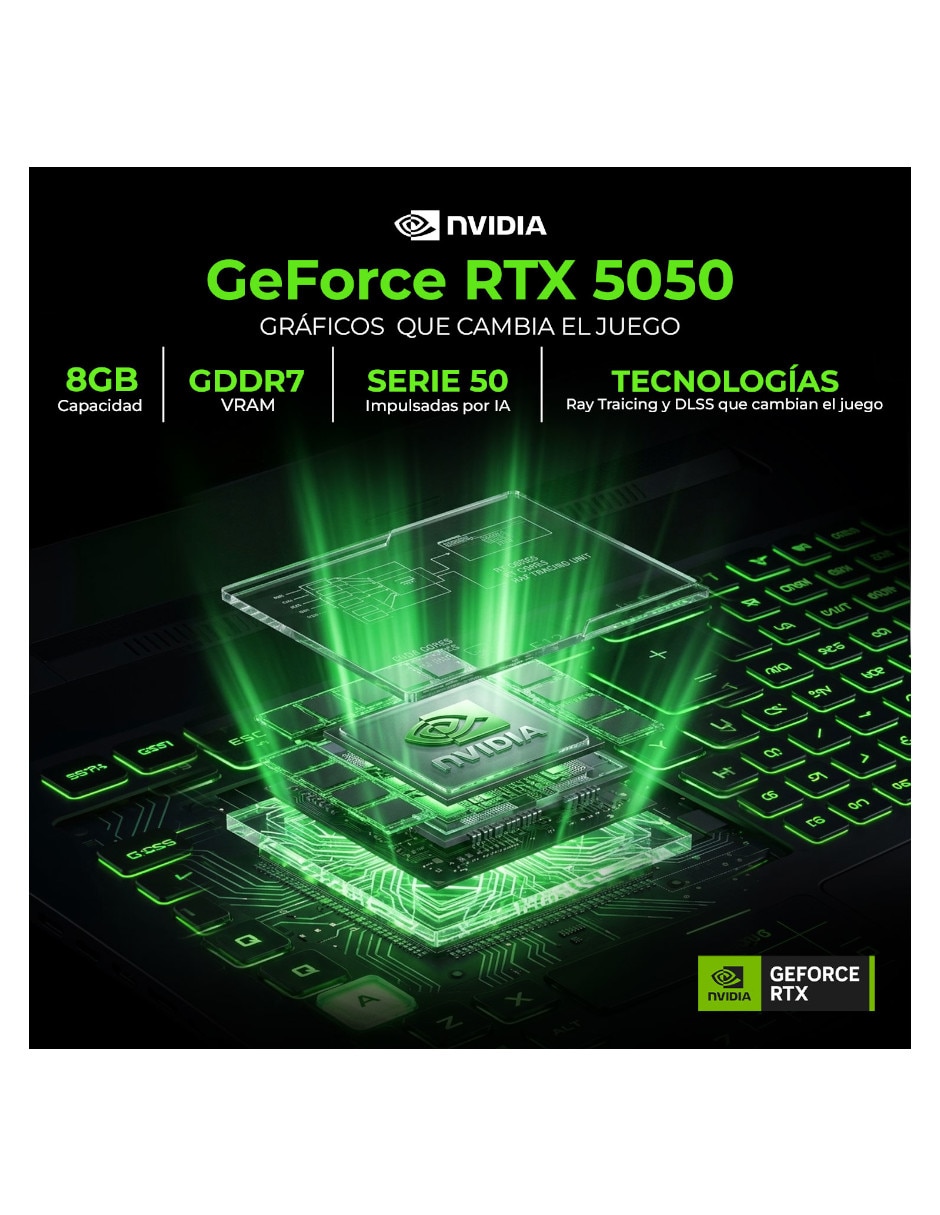 Laptop gamer 15.6 pulgadas full hd Intel core i7 nvidia geforce rtx 5050 16 gb ram 512 gb 4