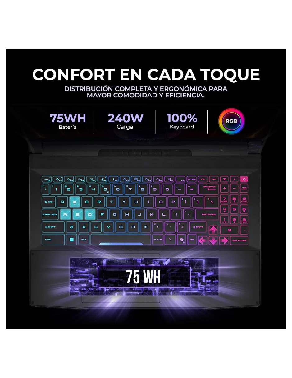Laptop gamer 15.6 pulgadas full hd Intel core i7 nvidia geforce rtx 5050 16 gb ram 512 gb 6