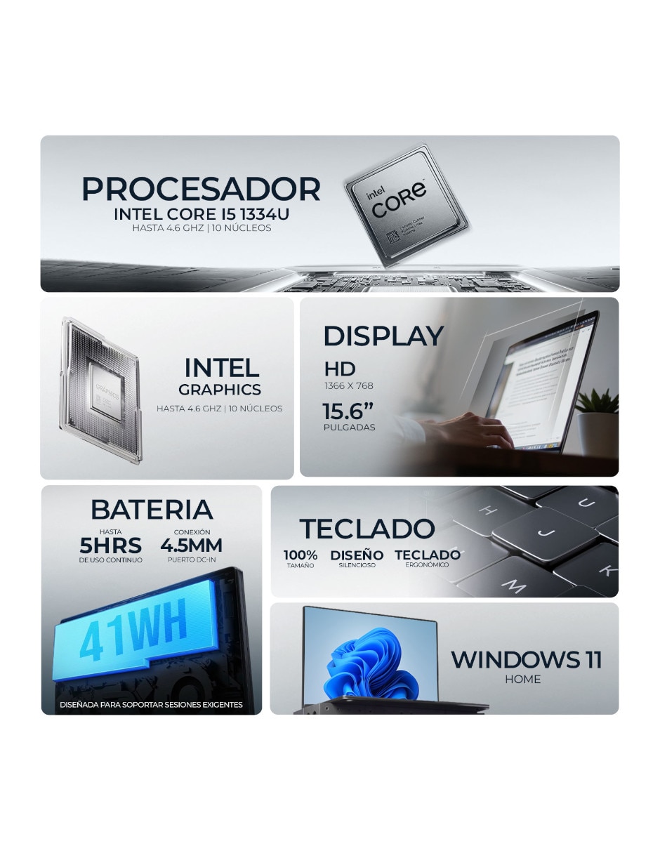 Laptop No 15.6 pulgadas HD Intel Core i5 Integradas 8 GB RAM No aplica 512 GB 7