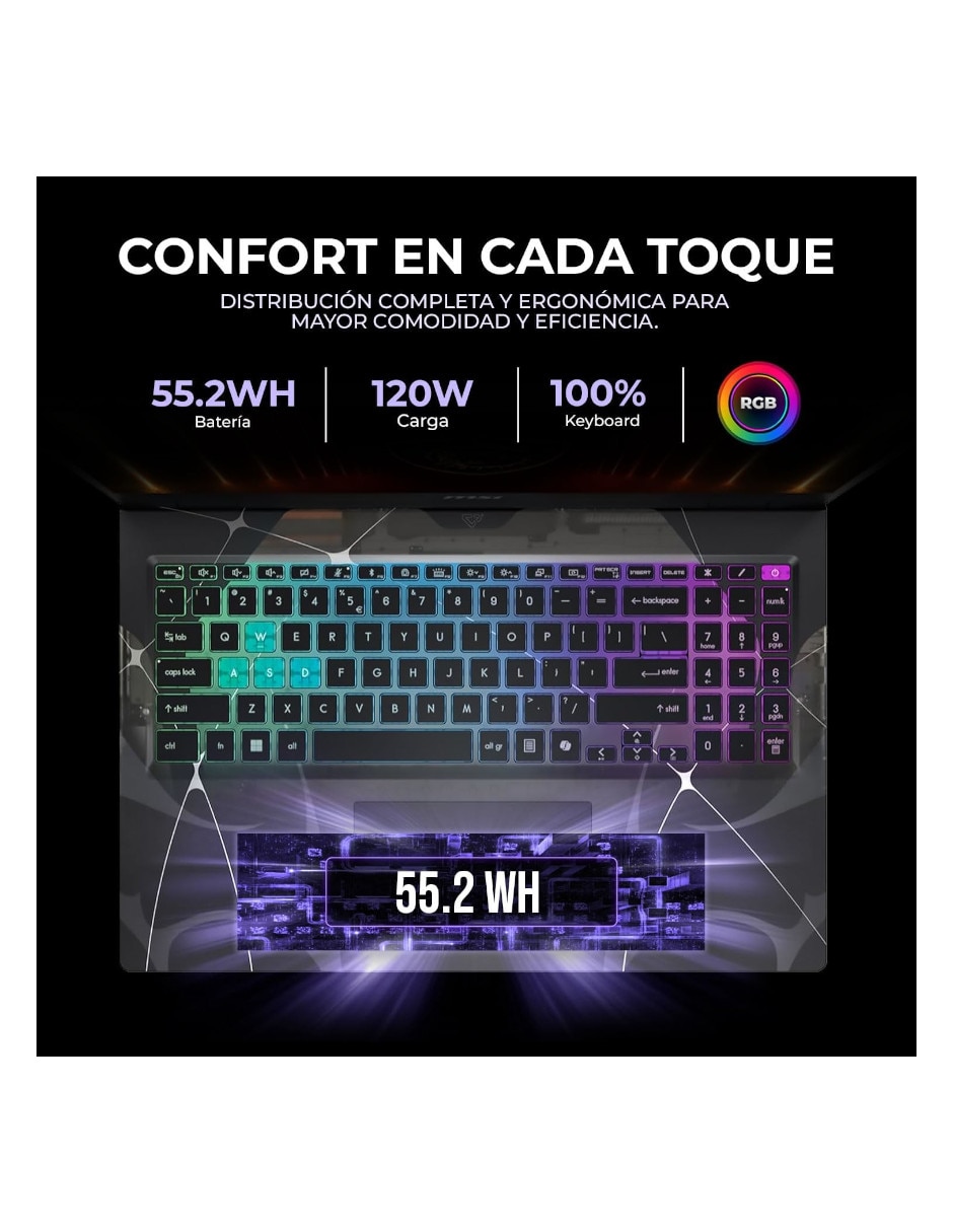 Laptop gamer 15.6 pulgadas full hd intel core 7 nvidia geforce rtx 5070 16 gb ram 1tb 6
