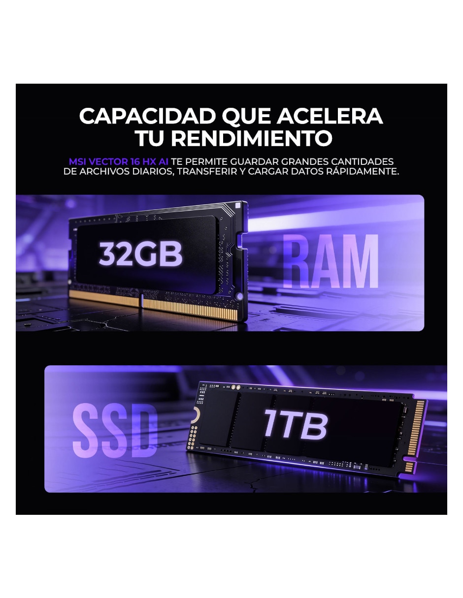 Laptop gamer No 16 pulgadas QHD+ Intel core ultra 9 NVIDIA GeForce RTX 5080 32 GB RAM No aplica 1 TB 5