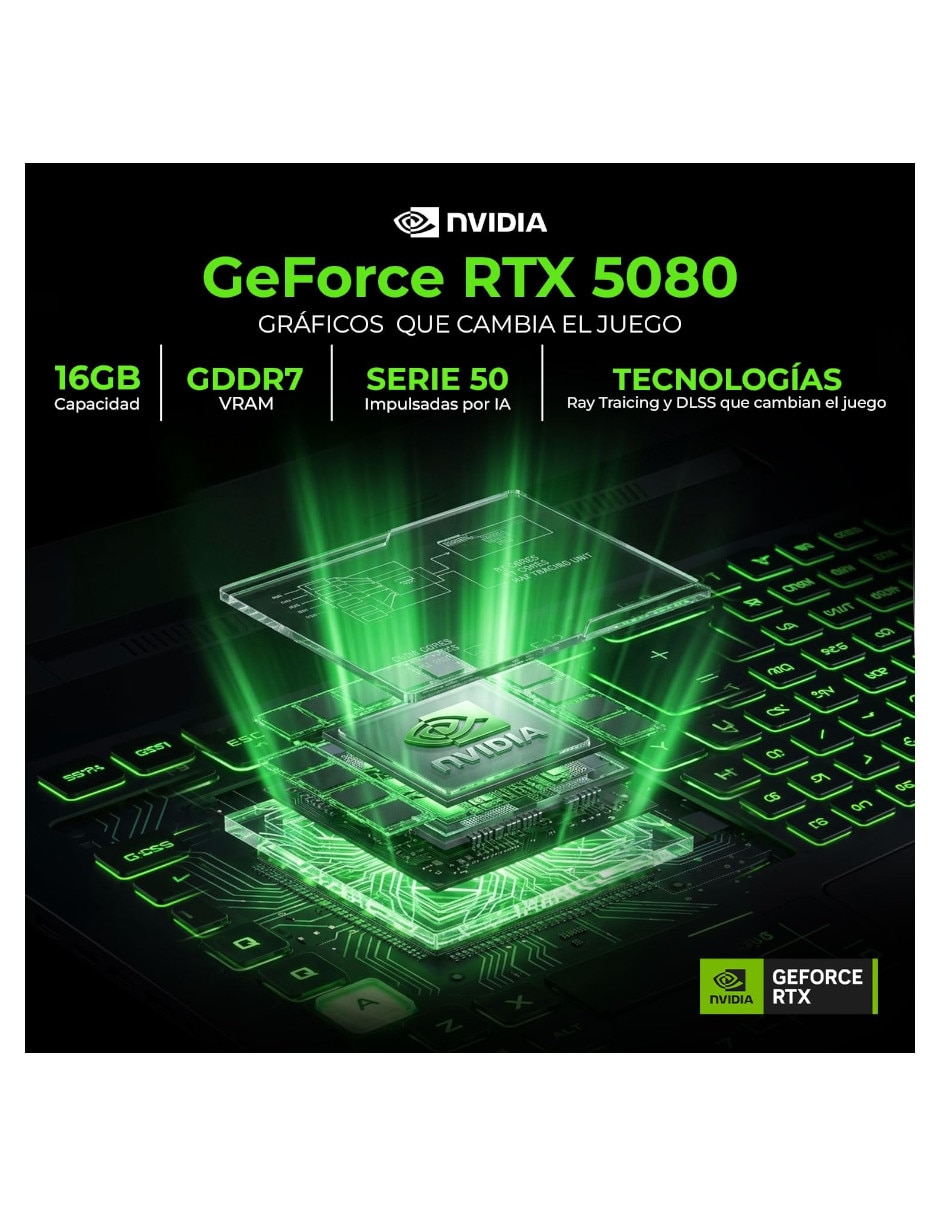 Laptop gamer 16 pulgadas qhd+ Intel core ultra 9 nvidia geforce rtx 5080 64 gb ram 1 tb