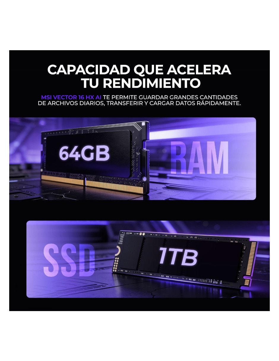 Laptop gamer 16 pulgadas qhd+ Intel core ultra 9 nvidia geforce rtx 5080 64 gb ram 1 tb
